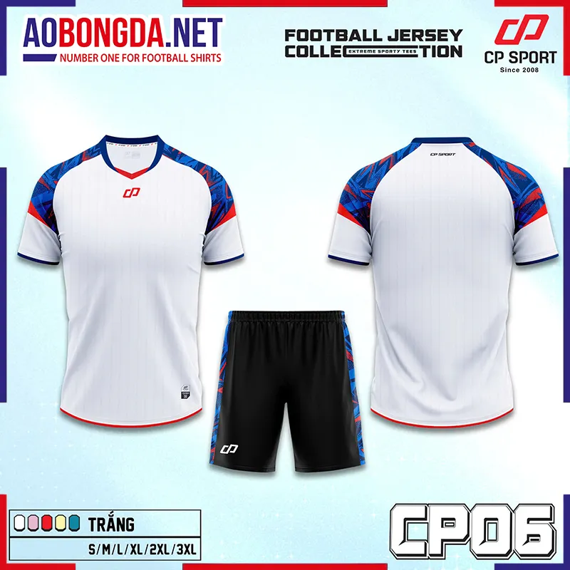 Áo Bóng Đá Không Logo CP CP06 Trắng
