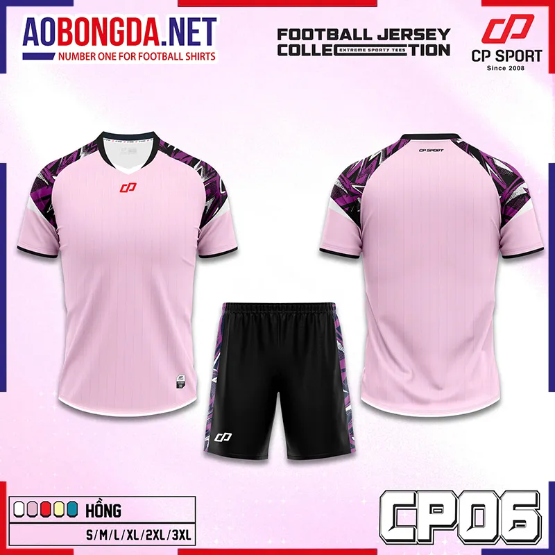 Áo Bóng Đá Không Logo CP CP06 Hồng