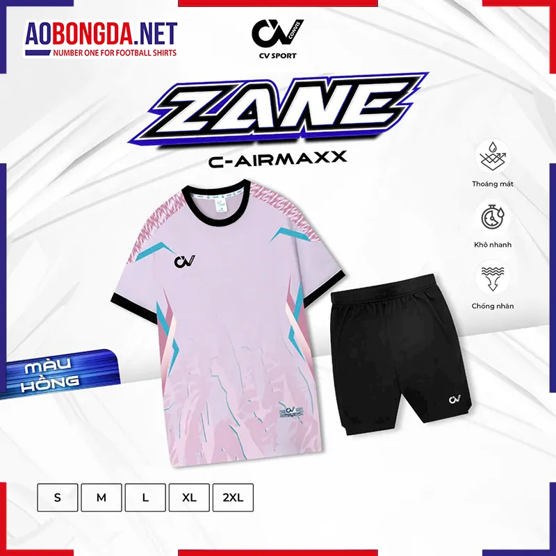 Áo Bóng Đá Không Logo CV Zane Hồng