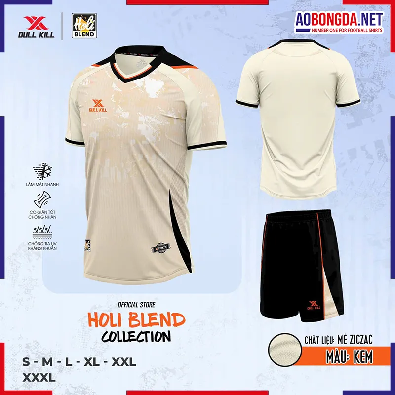 Áo Bóng Đá Không Logo Dullkill Holi Kem