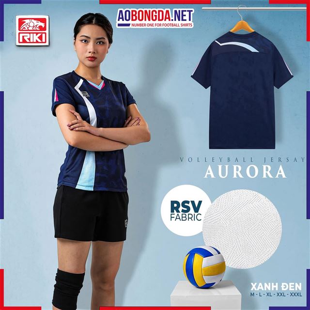 Bộ Bóng Chuyền Riki Vol11 Aurora Nữ Xanh Đen