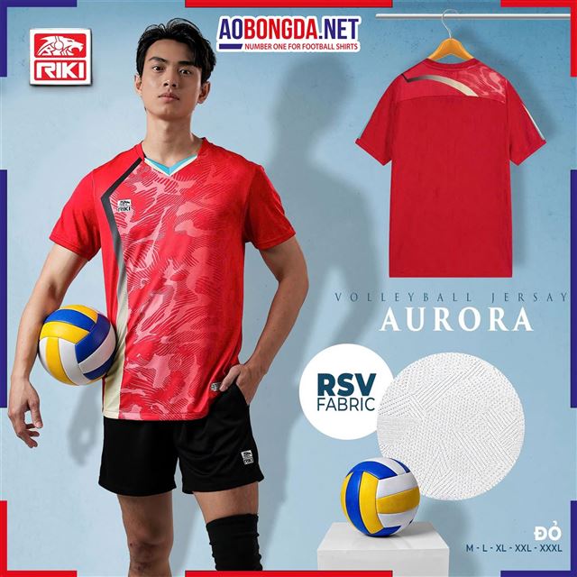 Bộ Bóng Chuyền Riki Vol11 Aurora Nam Đỏ