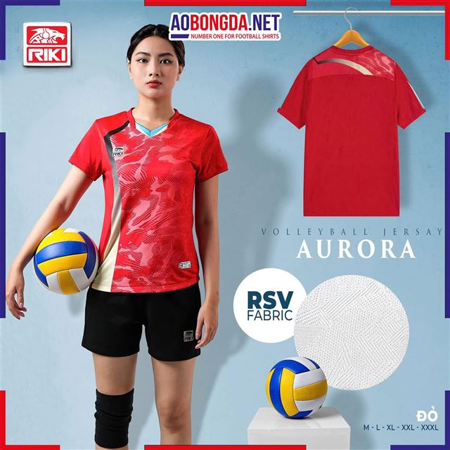 Bộ Bóng Chuyền Riki Vol11 Aurora Nữ Đỏ