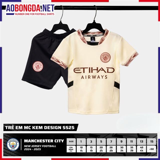Áo Bóng Đá Câu Lạc Bộ Manchester City Trẻ Em Kem 2025-2026
