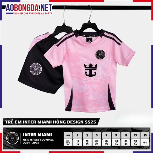 Áo Bóng Đá Câu Lạc Bộ Inter Miami Trẻ Em Hồng 2025-2026