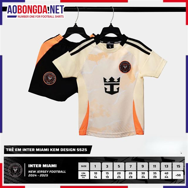 Áo Bóng Đá Câu Lạc Bộ Inter Miami Trẻ Em Kem 2025-2026