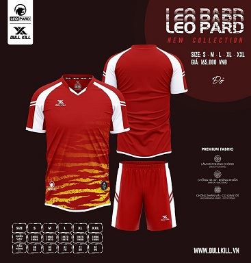 Áo Bóng Đá không Logo Dullkill LeoPard Đỏ