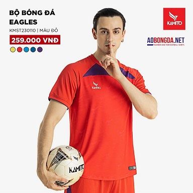 Áo Bóng Đá không Logo Kamito Eagles Đỏ